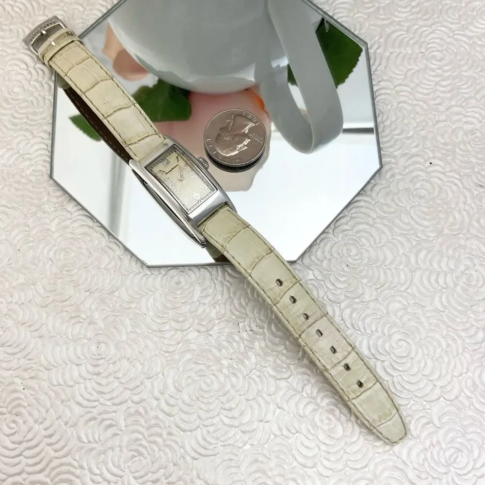 Tommy Bahama Sterling Silver Curvex Tank Style Ladies Swiss Quartz Watch